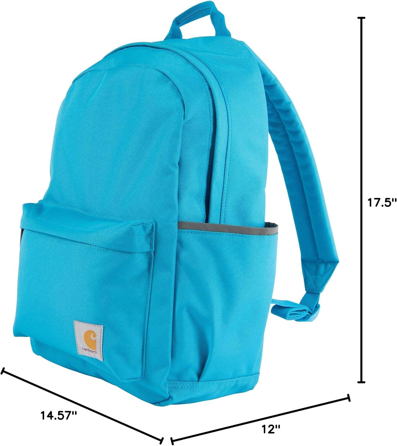 imageCarhartt 21L Classic Laptop Backpack WaterResistant Pack W 15quot Laptop Sleeve and Organizational Compartments PFAS Free Carhartt BrownAtomic Blue