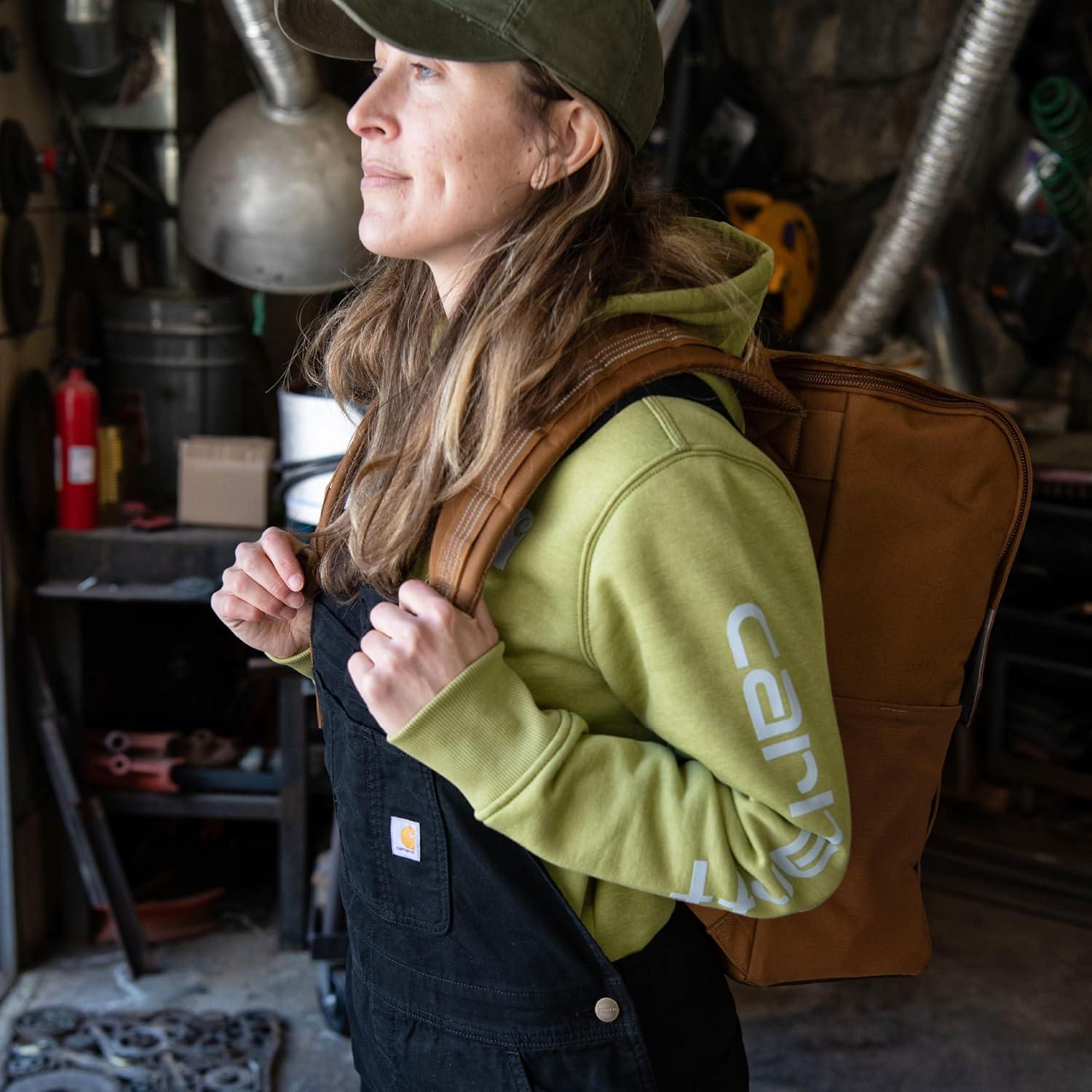 imageCarhartt 21L TopLoad Backpack Durable Water Resistant Coated Canvas Base W 17quot Laptop Sleeve BluestoneBlack