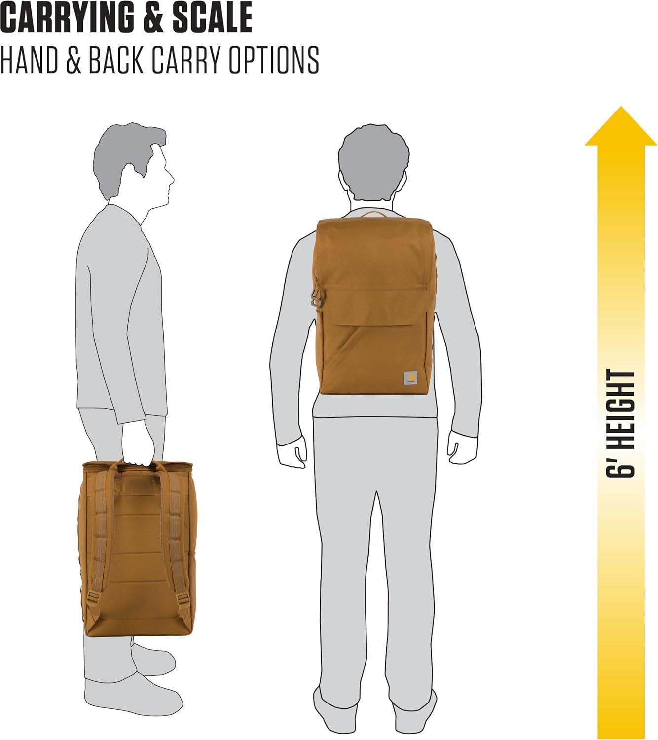 imageCarhartt 21L TopLoad Backpack Durable Water Resistant Coated Canvas Base W 17quot Laptop Sleeve BluestoneBlack