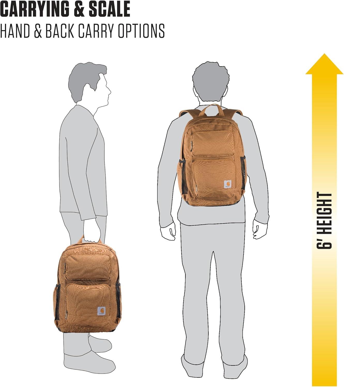 imageCarhartt 28L DualCompartment Backpack Durable Pack with Laptop Sleeve and Duravax Abrasion Resistant Base BlackBlack