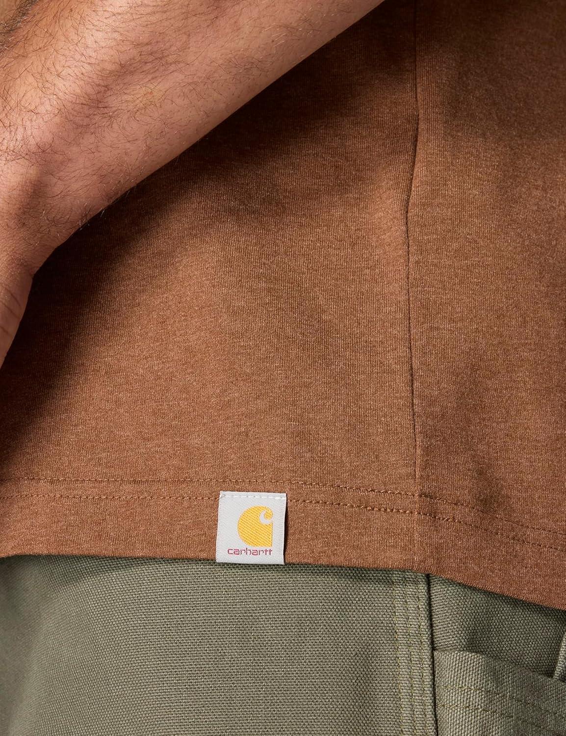 imageCarhartt Mens 106531 Relaxed Fit Lightweight ShortSleeve Script Graphic TShiRed Duck Heather