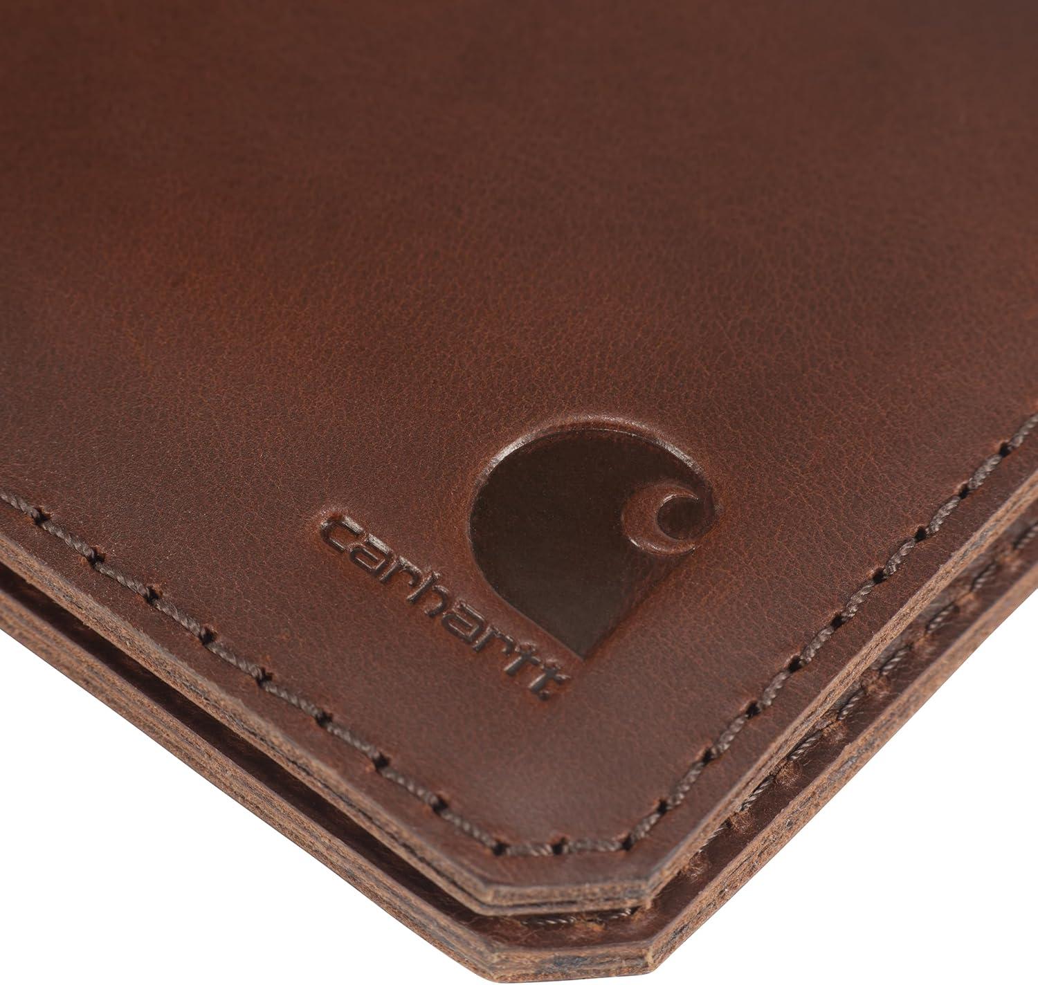 imageCarhartt Mens Craftsman Leather Wallets Available in Multiple Styles and ColorsBrown Bifold