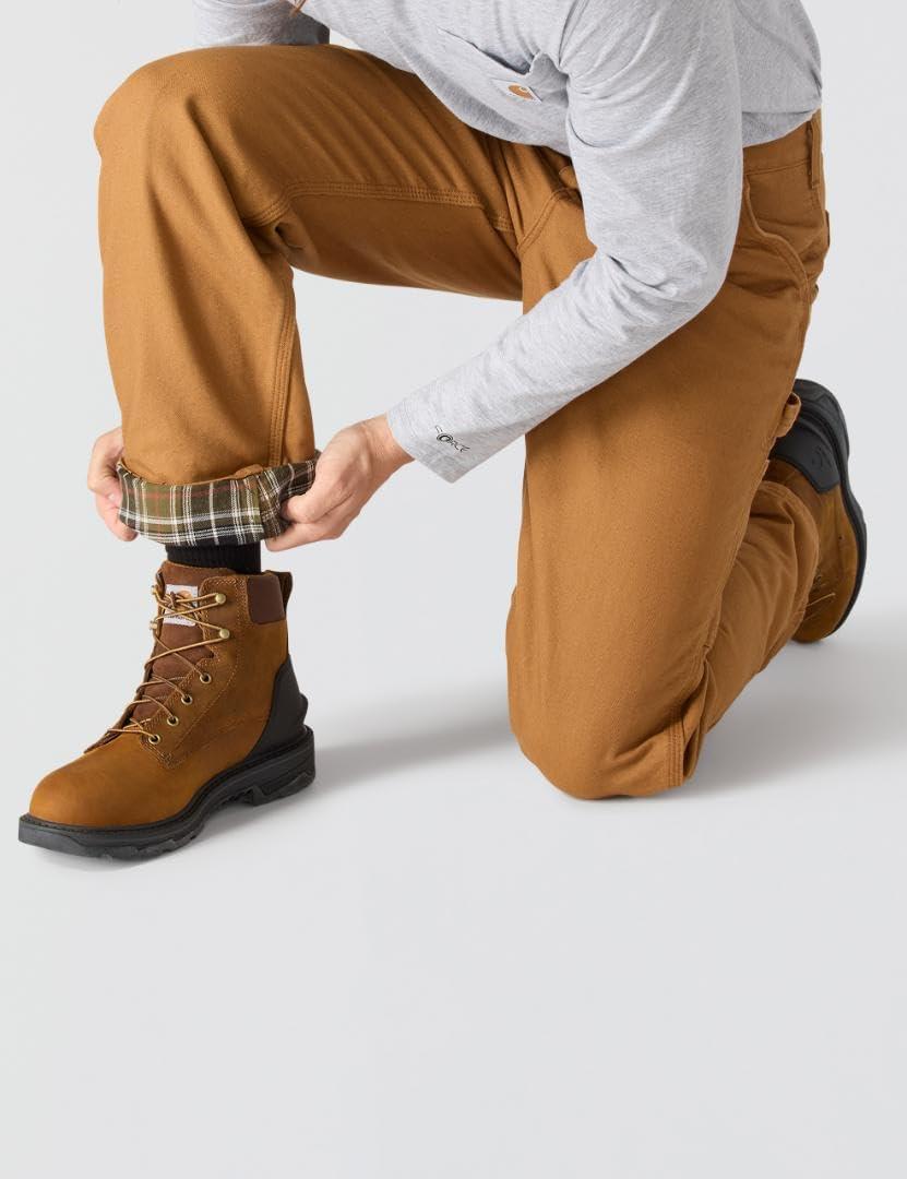 imageCarhartt Mens Loose Straight Washed Duck Lined DungareeCarhartt Brown