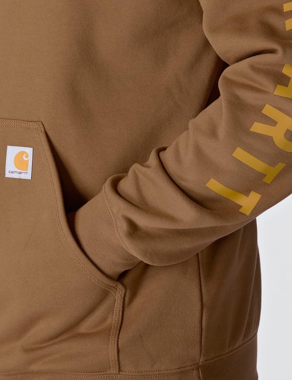 imageCarhartt Mens Rain Defender Loose Fit Midweight Logo Graphic SweatshirtCarhartt Brown