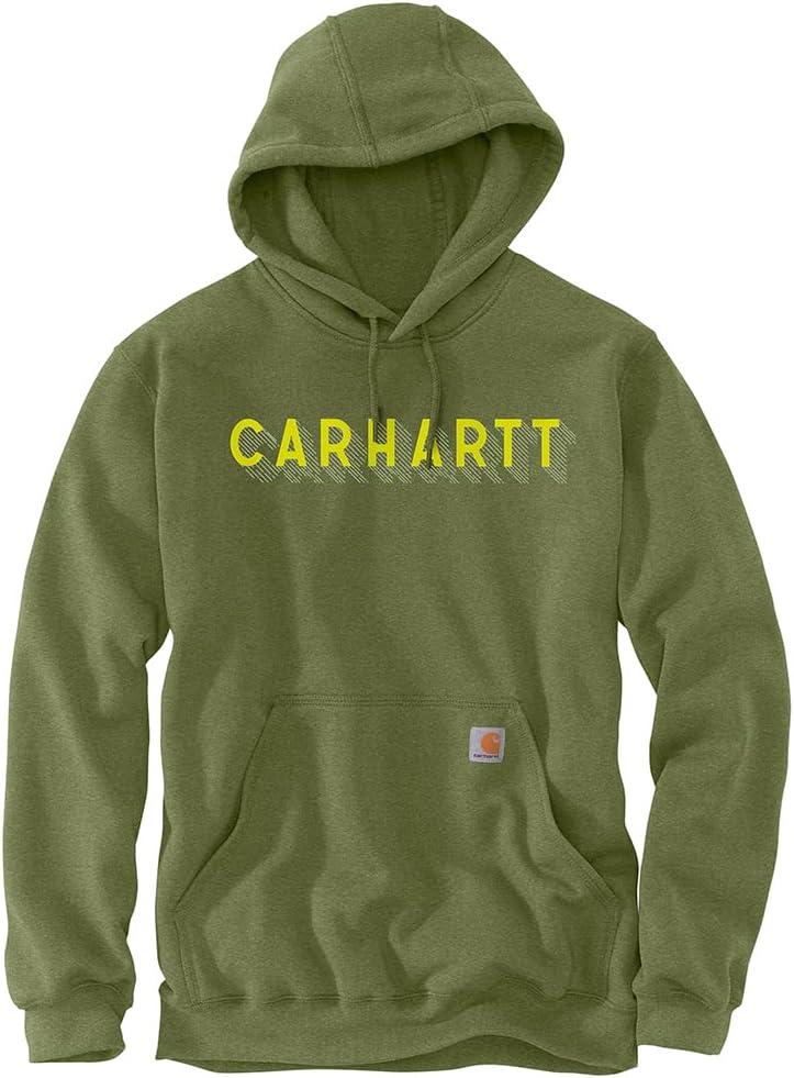 imageCarhartt Mens Rain Defender Loose Fit Midweight Logo Graphic SweatshirtChive Heather