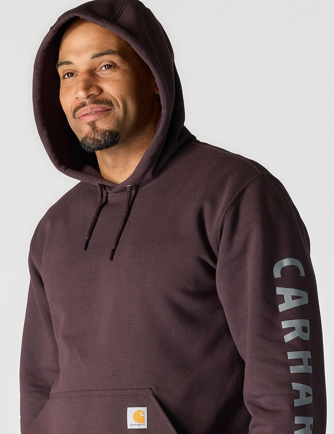 imageCarhartt Mens Rain Defender Loose Fit Midweight Logo Graphic SweatshirtDark Sepia