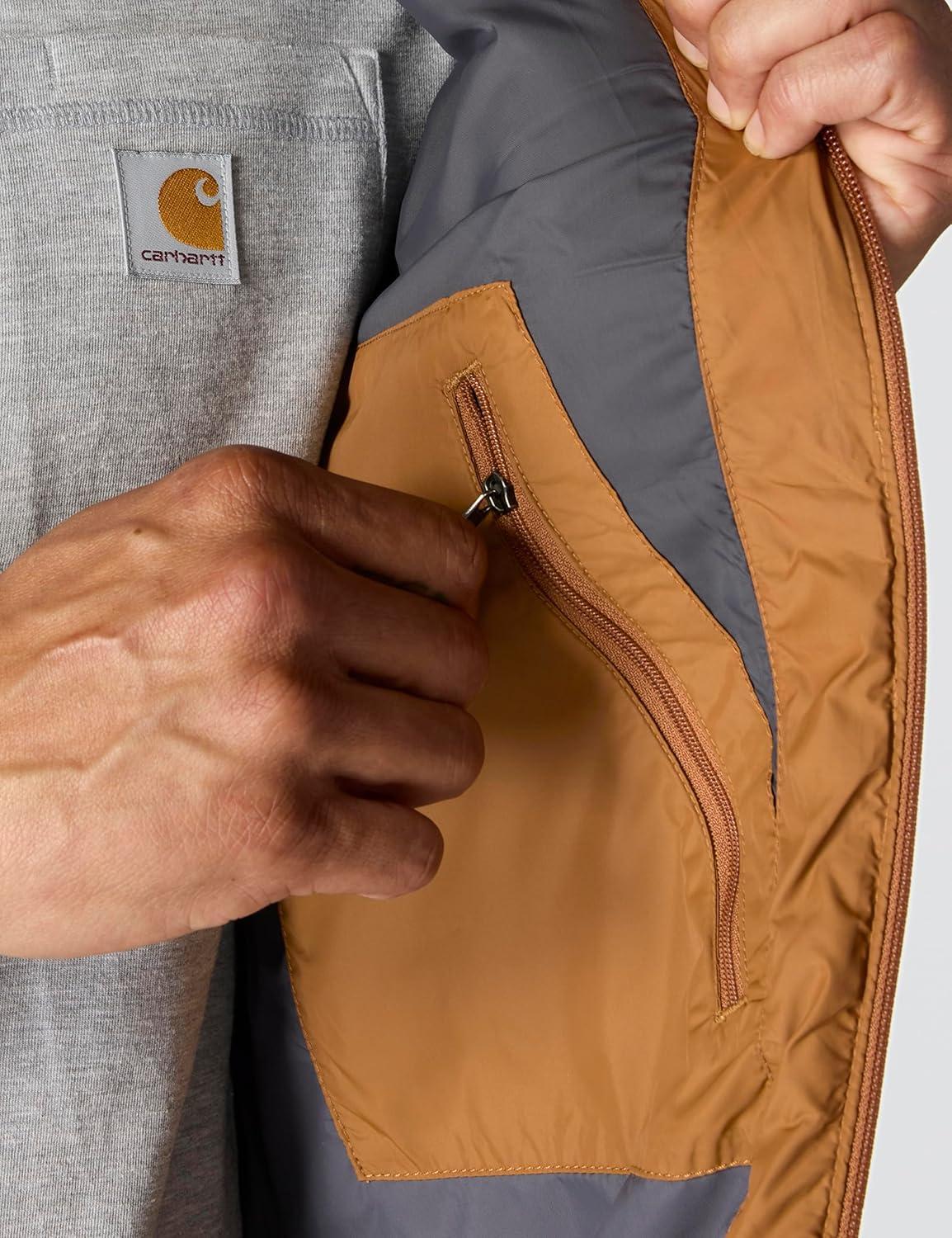 imageCarhartt Mens Rain Defender Relaxed Fit Lightweight Insulated Hooded JacketCarhartt Brown