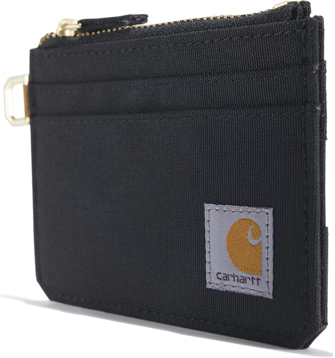 imageCarhartt Womens Casual Nylon Duck Zippered Card Keeper WalletsNylon Duck Zippered Black