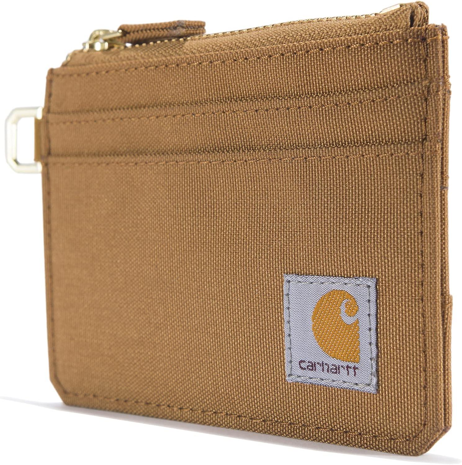 imageCarhartt Womens Casual Nylon Duck Zippered Card Keeper WalletsNylon Duck Zippered Carhartt Brown