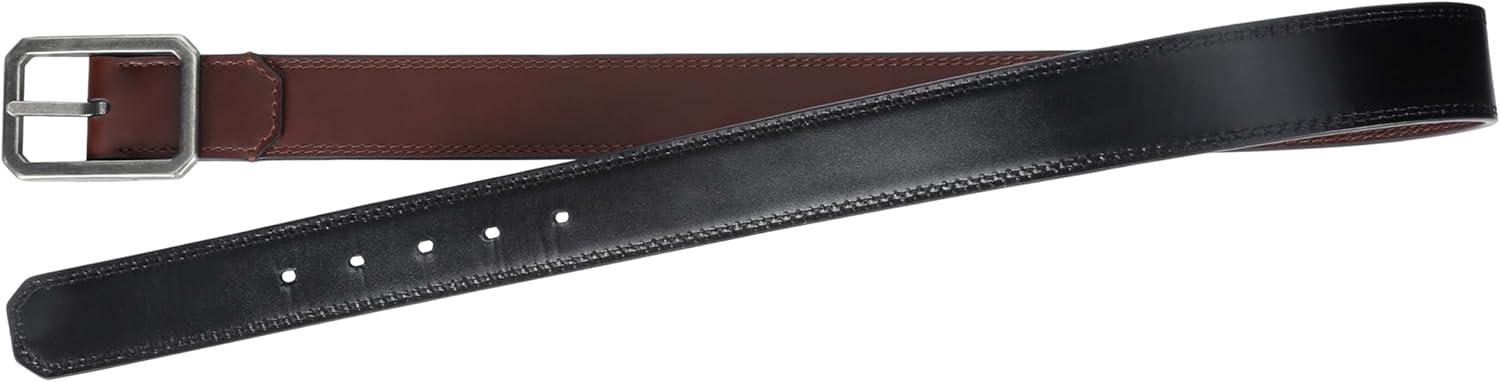 imageCarhartt mens Durable Full Grain Leather Reversible Center Bar Buckle Belt WRugged Antique Nickle HardwareBrownBlack