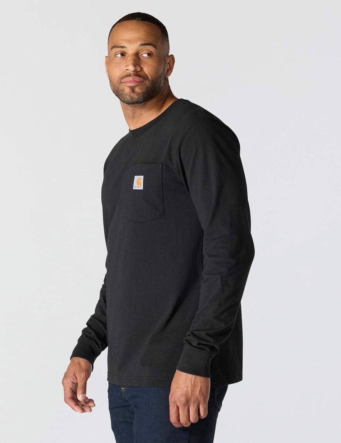 imageCarhartt mens Relaxed Fit Heavyweight Longsleeve Pocket C Graphic TshirtBlack