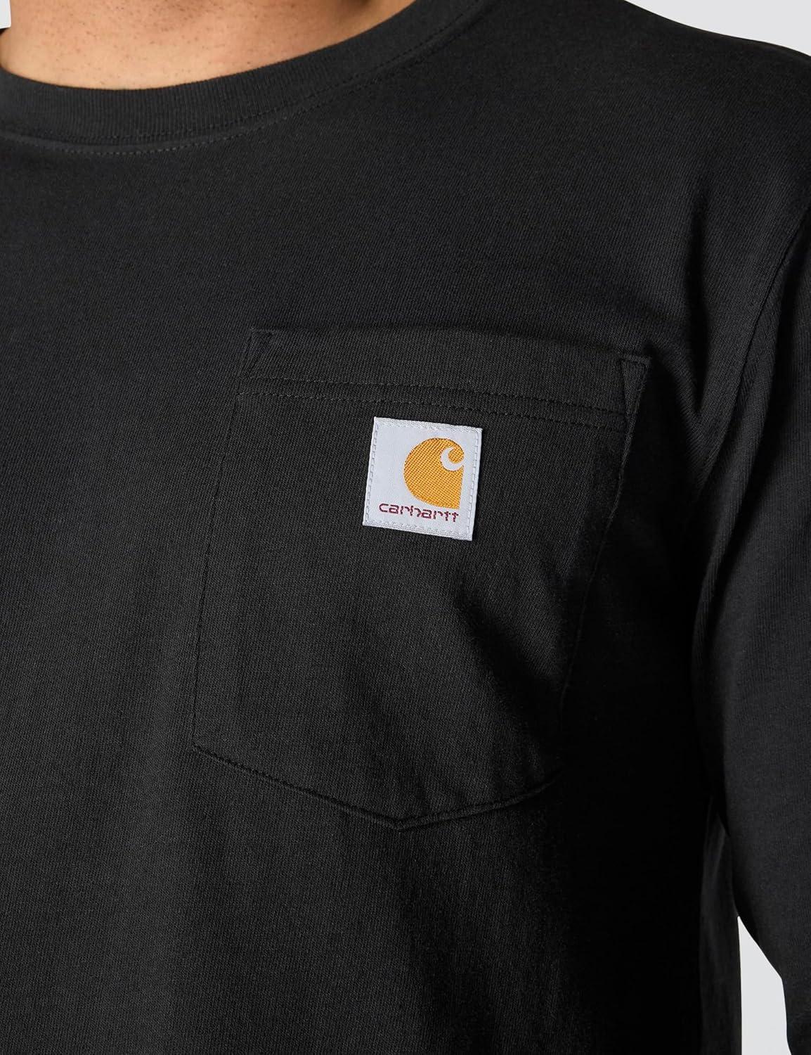 imageCarhartt mens Relaxed Fit Heavyweight Longsleeve Pocket C Graphic TshirtBlack
