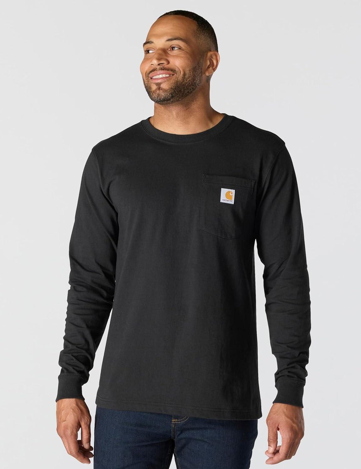 imageCarhartt mens Relaxed Fit Heavyweight Longsleeve Pocket C Graphic TshirtBlack