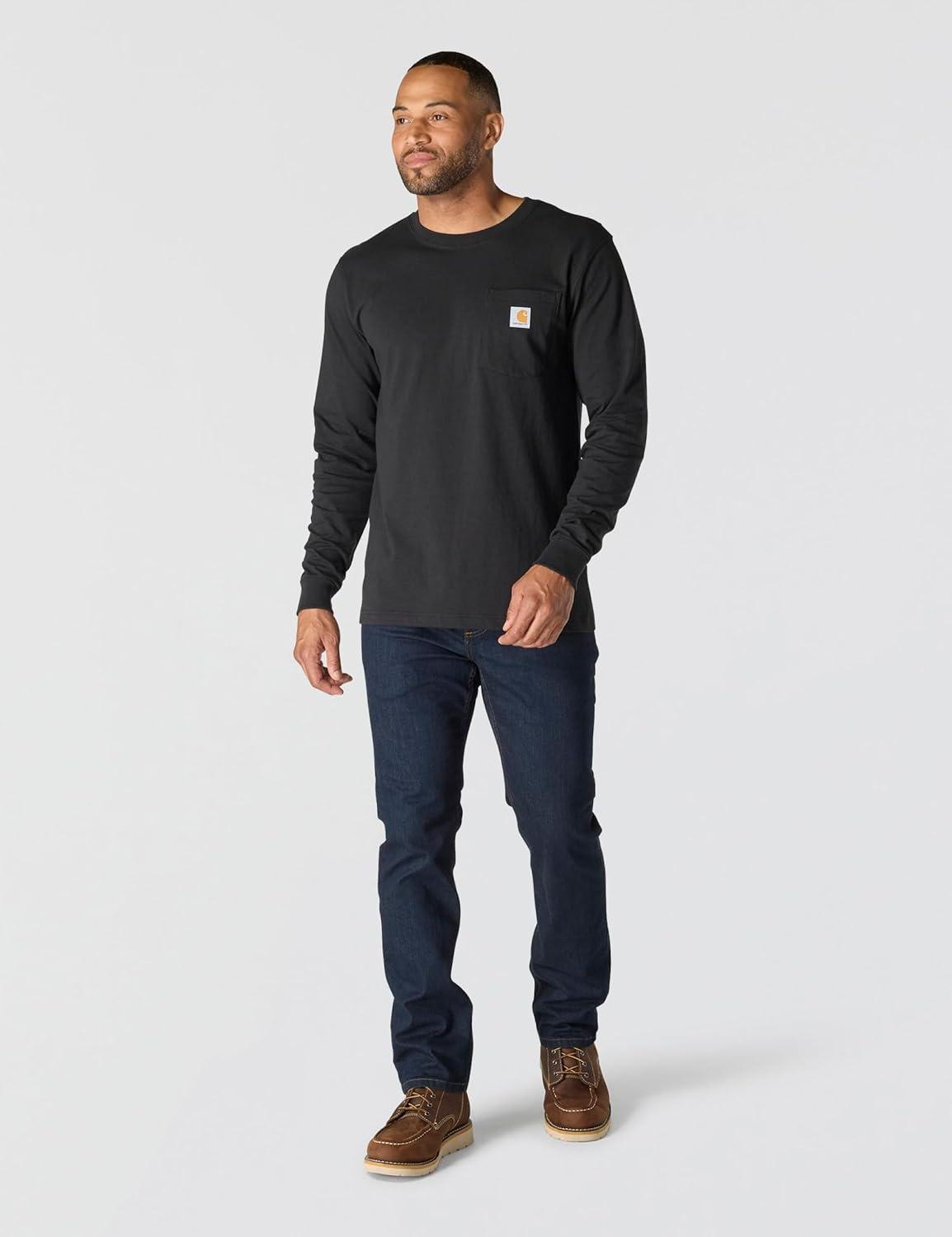 imageCarhartt mens Relaxed Fit Heavyweight Longsleeve Pocket C Graphic TshirtBlack