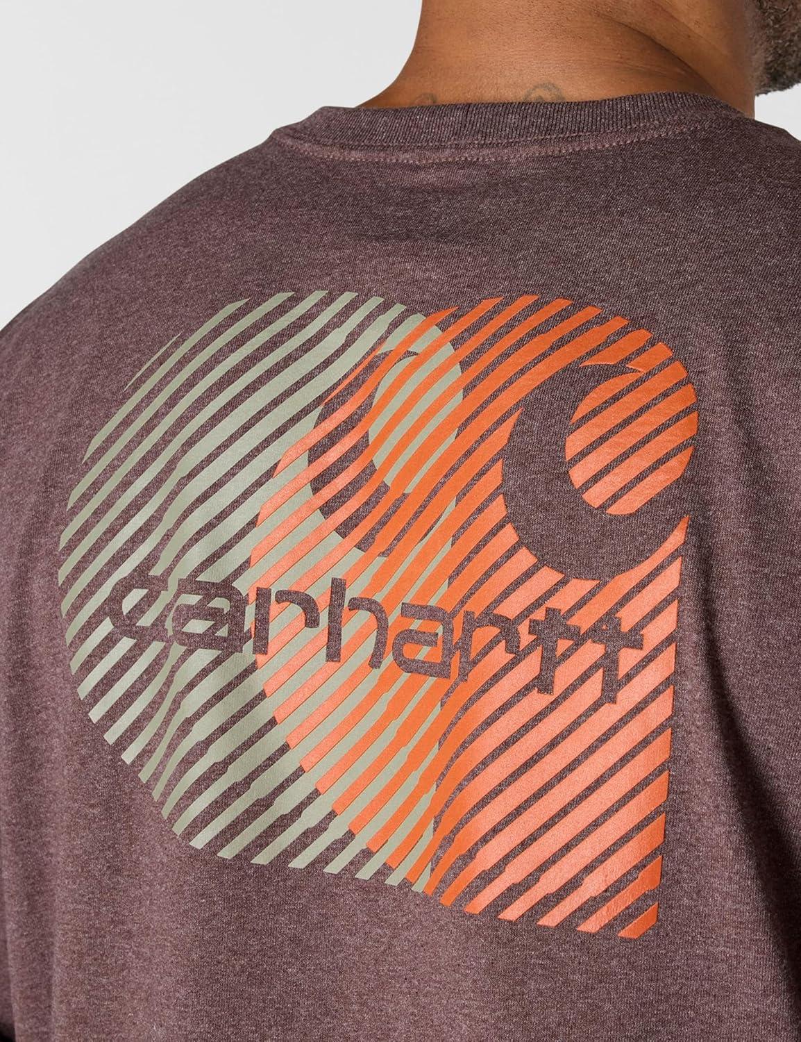 imageCarhartt mens Relaxed Fit Heavyweight Longsleeve Pocket C Graphic TshirtDark Sepia Heather