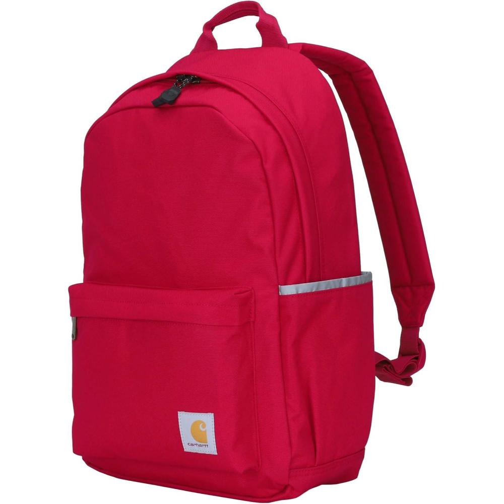 imageCarhartt 21L Classic Laptop Backpack WaterResistant Pack W 15quot Laptop Sleeve and Organizational Compartments PFAS Free Carhartt BrownIndustry Red