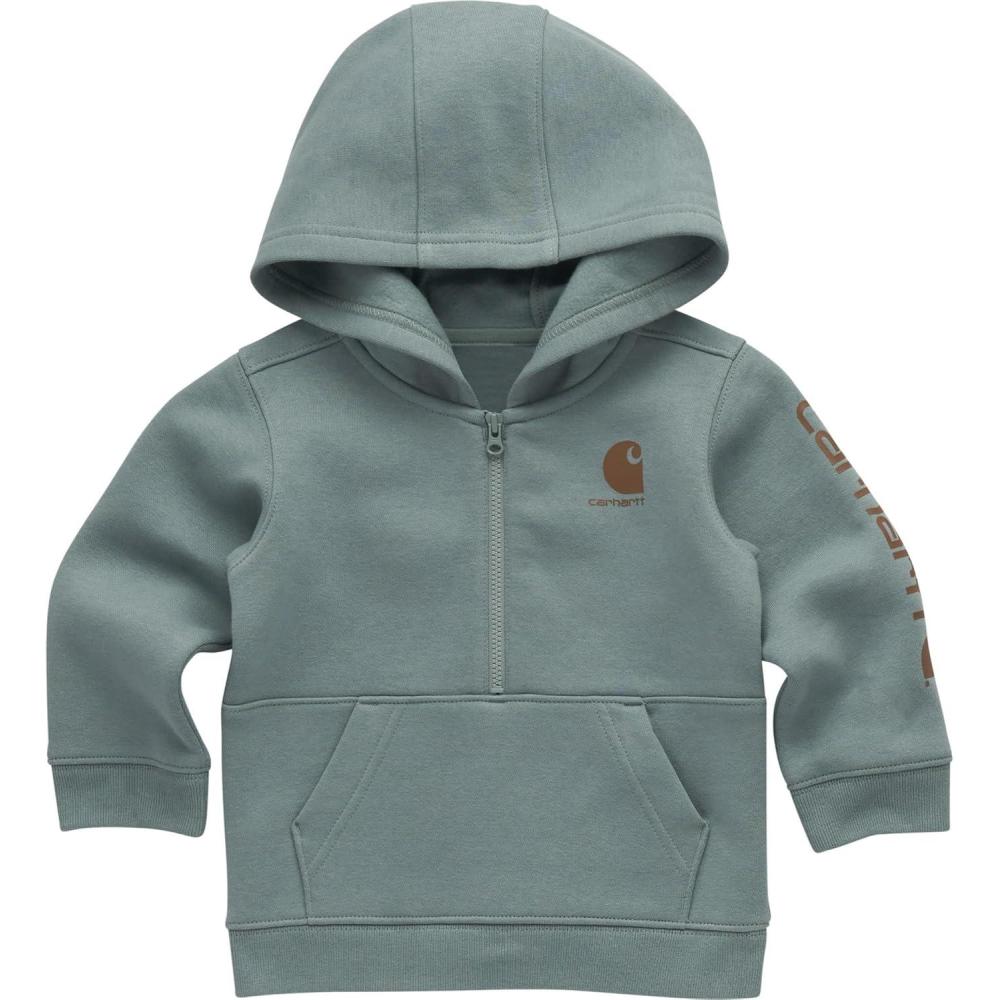imageCarhartt Baby ampamp Toddler Boys HalfZip Hooded Pullover SweatshirtPatina