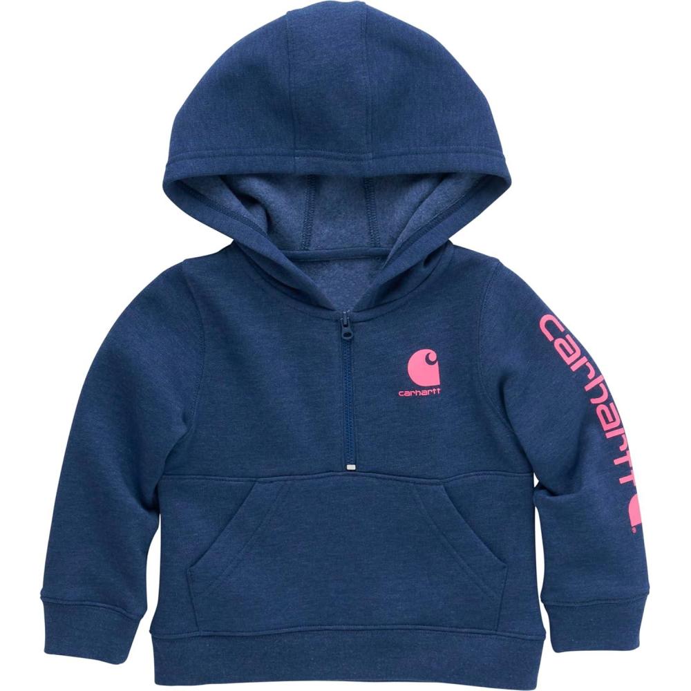 imageCarhartt Baby ampamp Toddler Girls HalfZip Hooded SweatshirtDark Denim Blue Heather