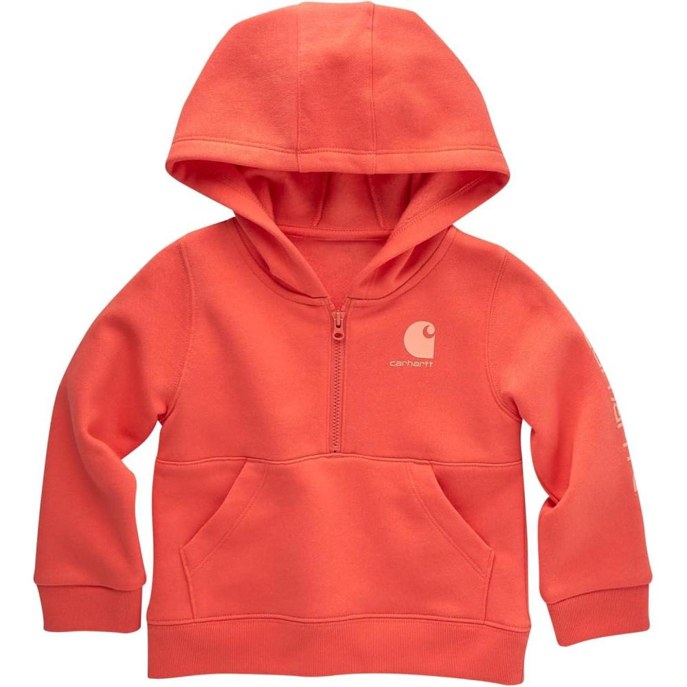 imageCarhartt Baby ampamp Toddler Girls HalfZip Hooded SweatshirtDubarry