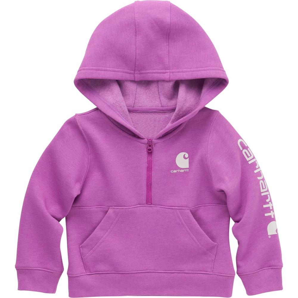 imageCarhartt Baby ampamp Toddler Girls HalfZip Hooded SweatshirtIris Orchid Purple