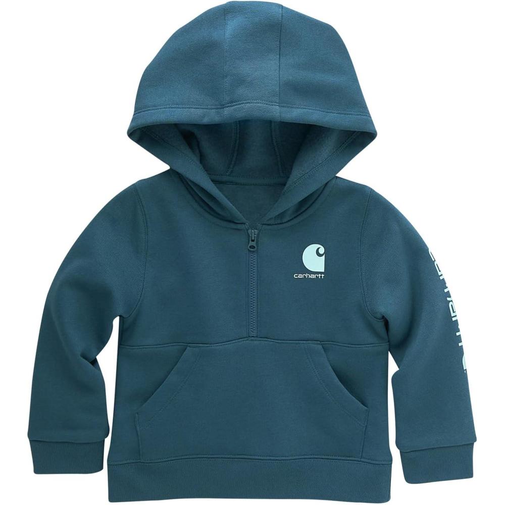 imageCarhartt Baby ampamp Toddler Girls HalfZip Hooded SweatshirtShaded Spruce