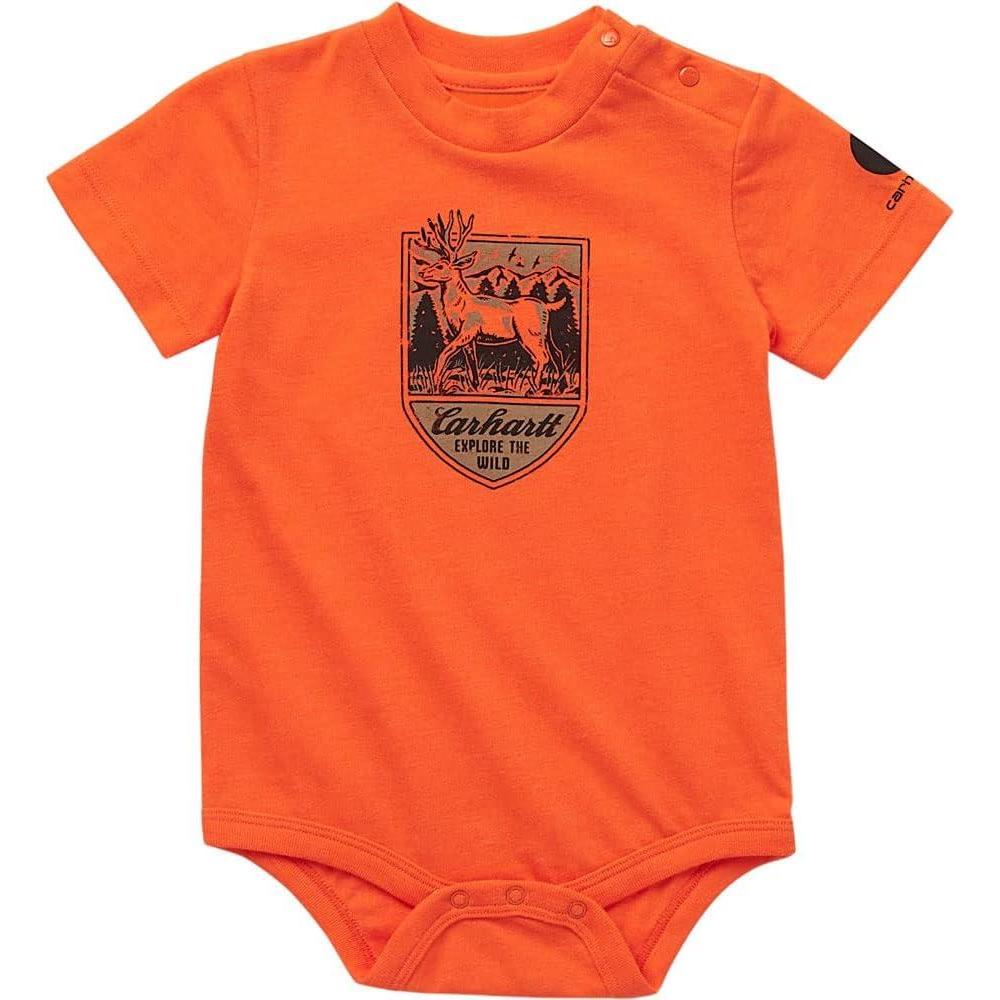 imageCarhartt Kids CA6500 ShortSleeve Toolbelt Bodysuit  BoysExotic Orange Heather