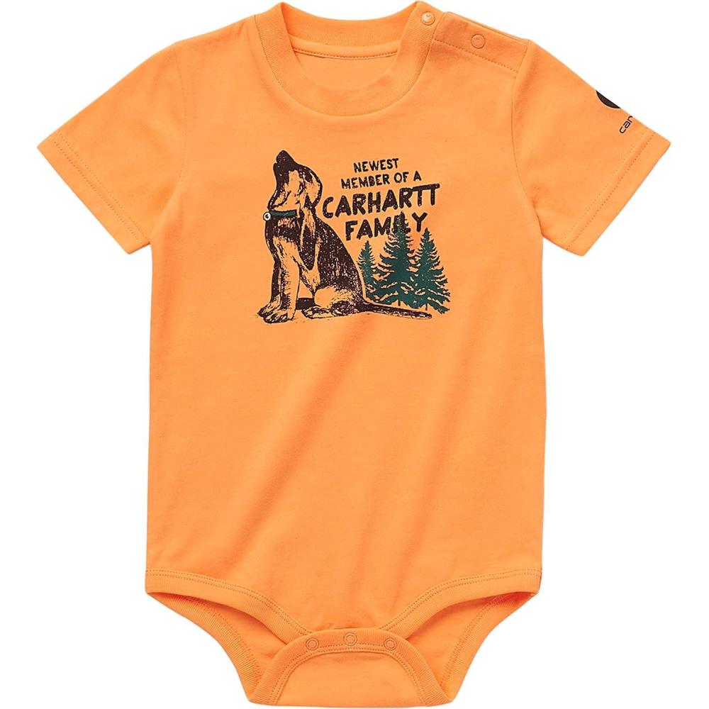 imageCarhartt Kids CA6500 ShortSleeve Toolbelt Bodysuit  BoysMock Orange