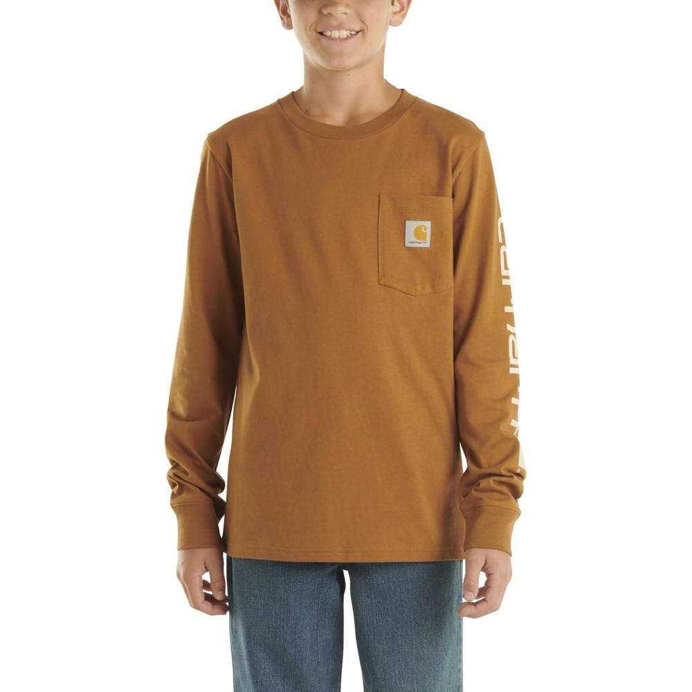 imageCarhartt Kids CA6619 LongSleeve Graphic Pocket TShirtCarhartt Brown