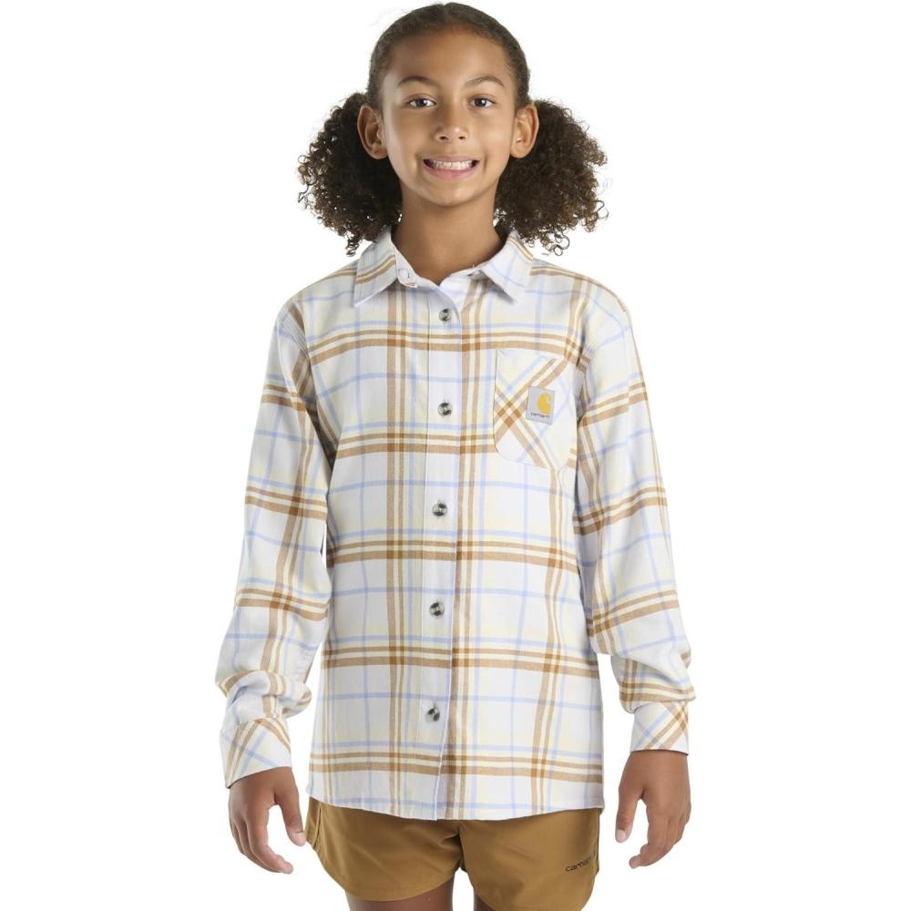 imageCarhartt Kids CE9157 LongSleeve Pocket Flannel Shirt  GirlsPastel Purple