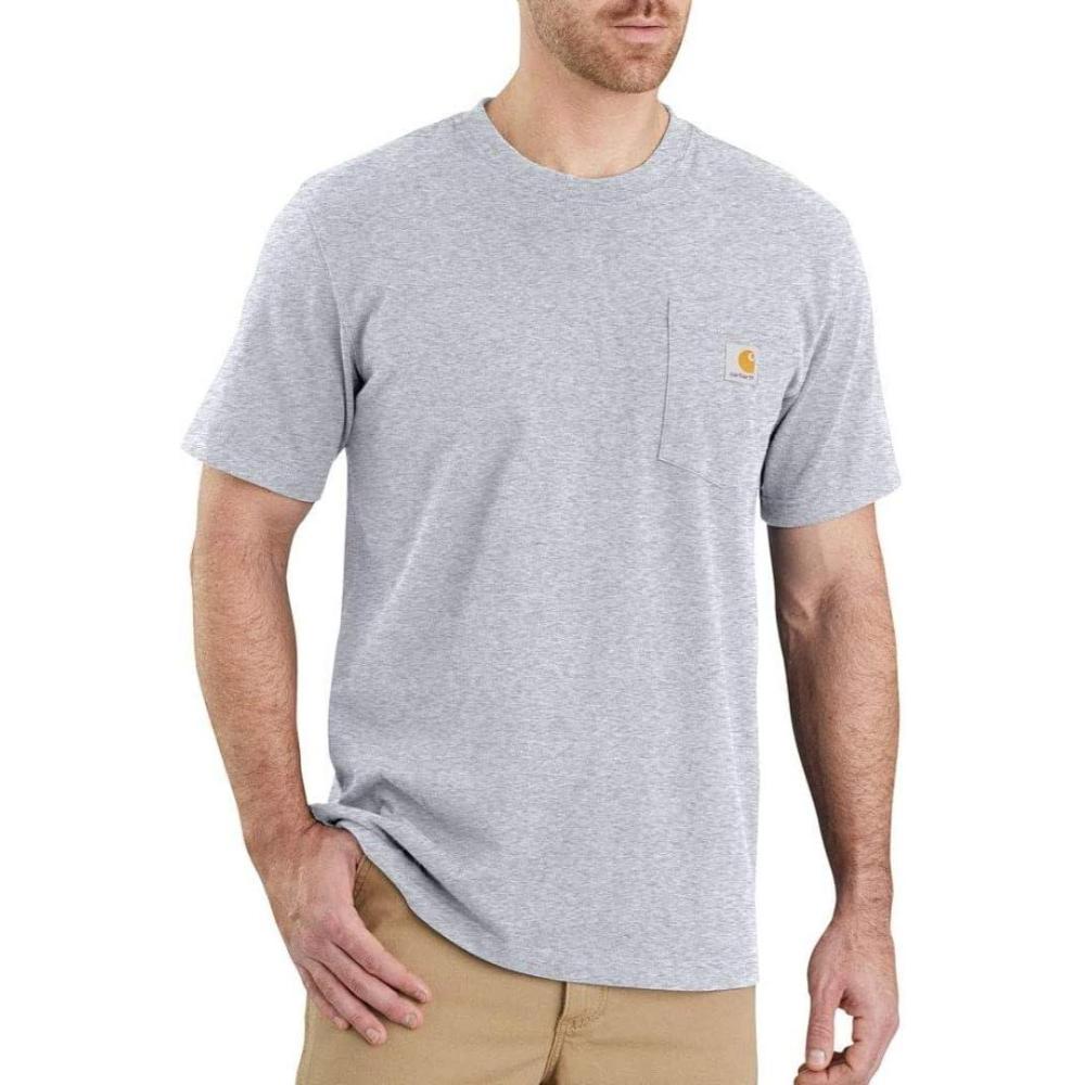imageCarhartt Mens 103296 Relaxed Fit Workwear Pocket TShirtHeather Gray