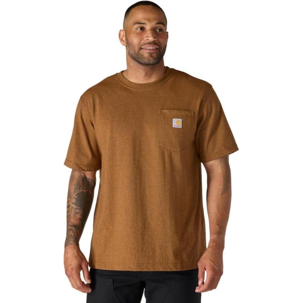 imageCarhartt Mens 103296 Relaxed Fit Workwear Pocket TShirtOiled Walnut Heather