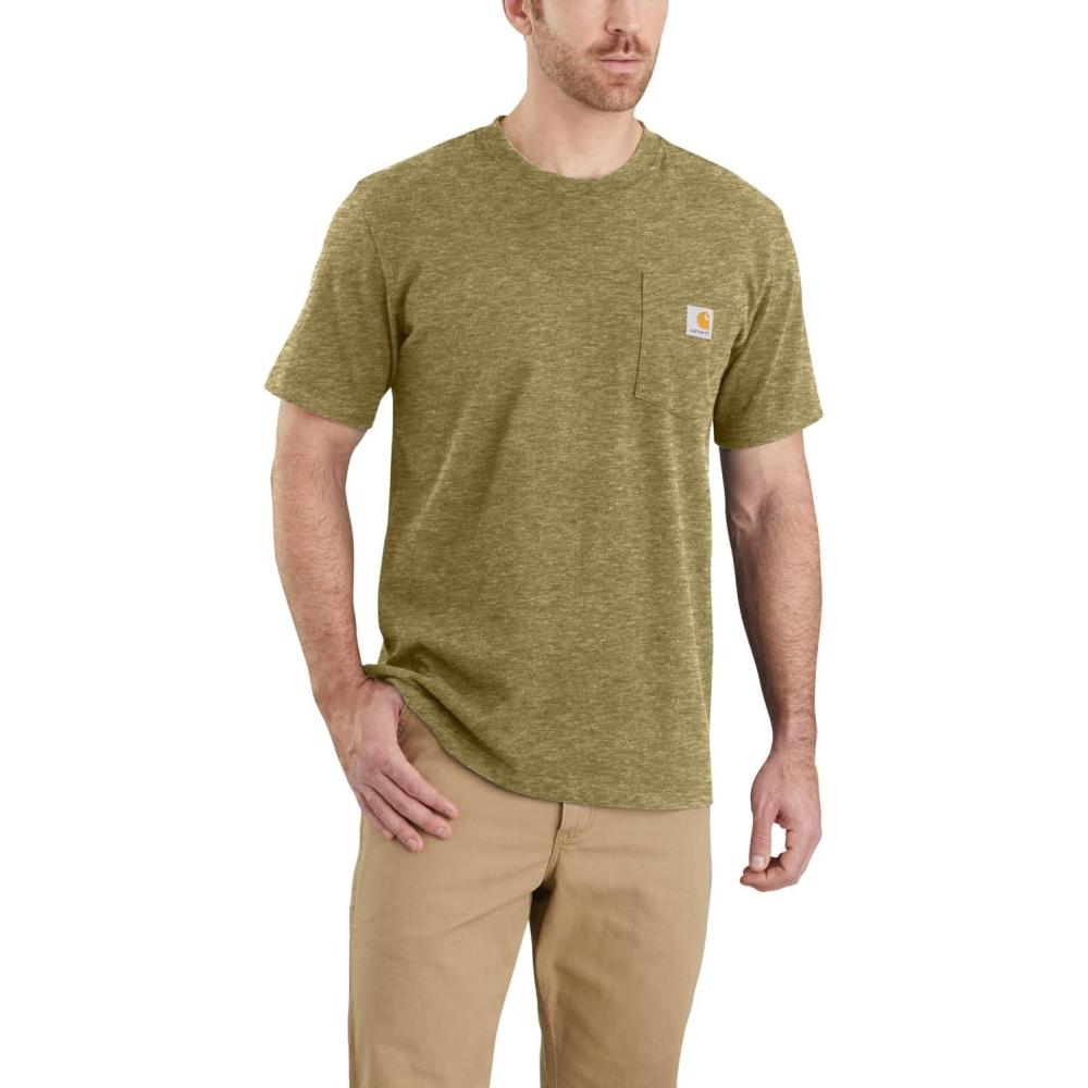 imageCarhartt Mens 103296 Relaxed Fit Workwear Pocket TShirtOlive snow