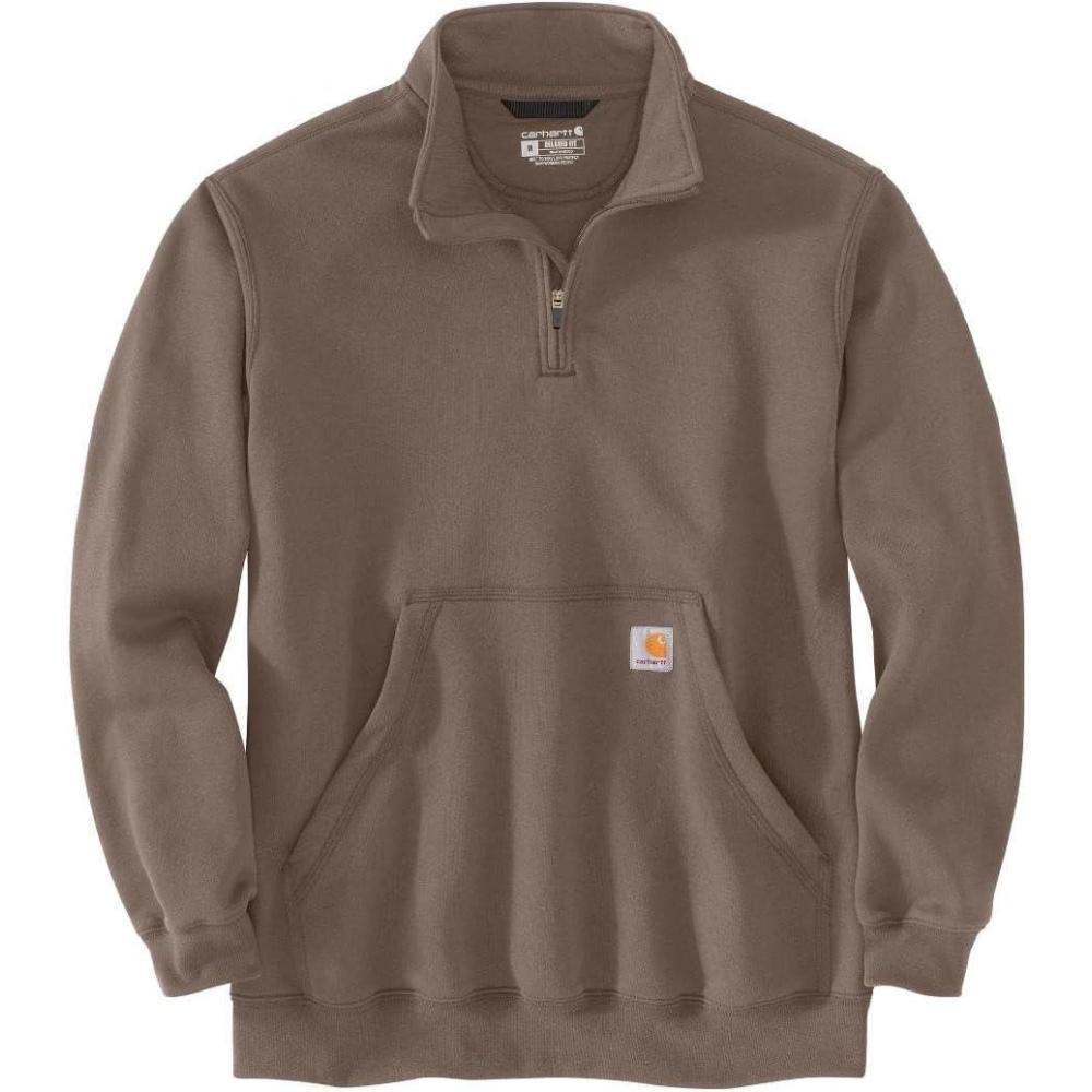 imageCarhartt Mens 105294 Loose Fit Midweight Quarter Zip Mock Neck SweatshirtSepia