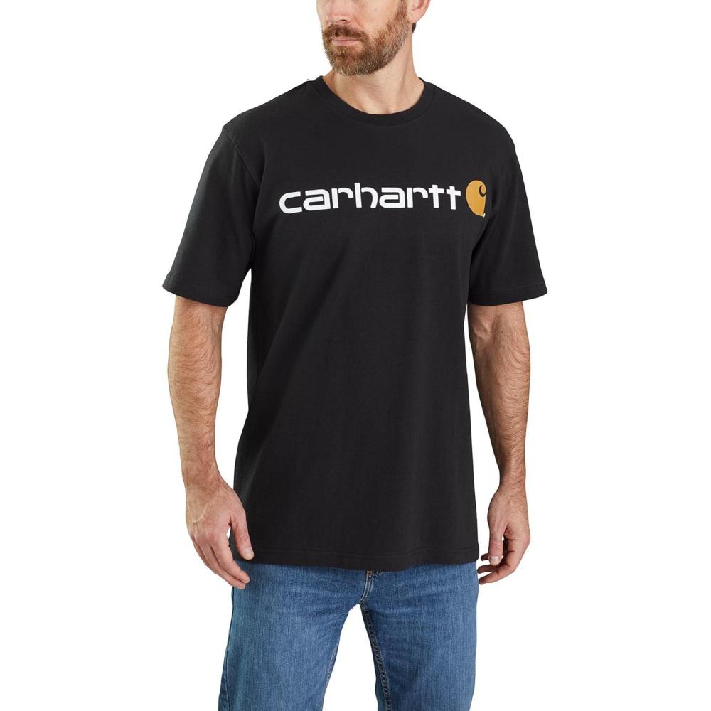 imageCarhartt Mens Big Signature Logo Short Sleeve TShirtBlack