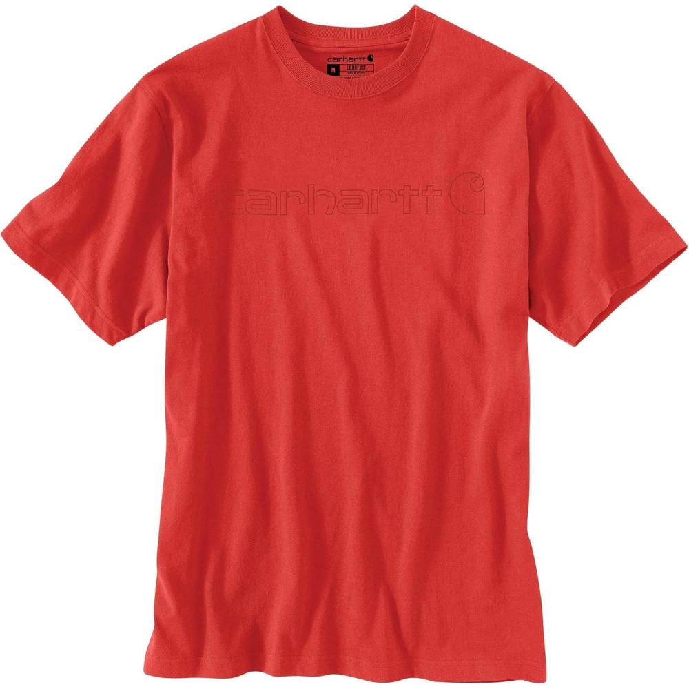 imageCarhartt Mens Big Signature Logo Short Sleeve TShirtRoasted Tomato