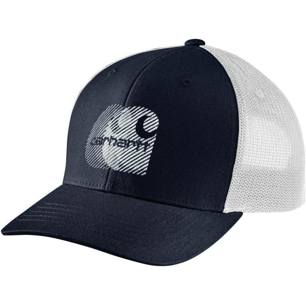 imageCarhartt Mens Canvas MeshBack Logo Embroidered CapNavy