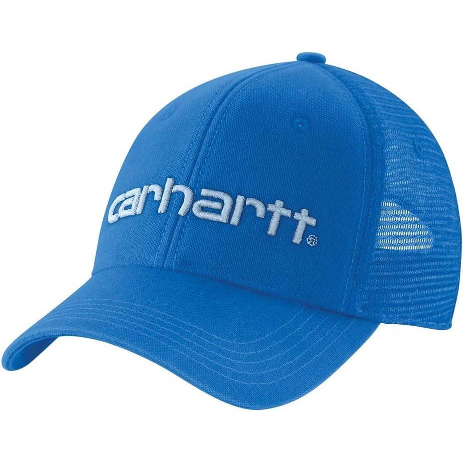 imageCarhartt Mens Canvas MeshBack Logo Graphic CapBlue Glow