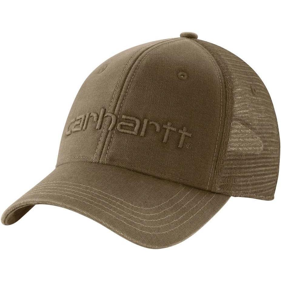 imageCarhartt Mens Canvas MeshBack Logo Graphic CapLight Brown