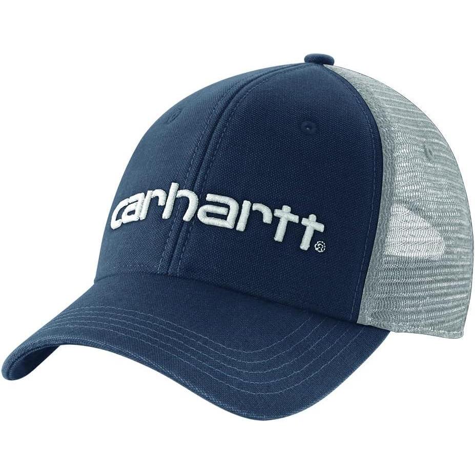 imageCarhartt Mens Canvas MeshBack Logo Graphic CapNavyWhite