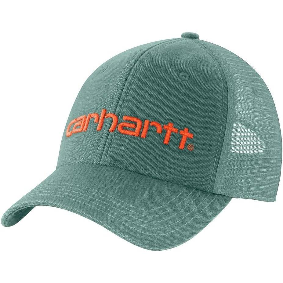 imageCarhartt Mens Canvas MeshBack Logo Graphic CapSlate Green
