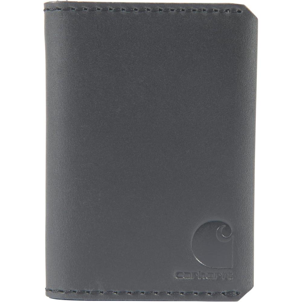 imageCarhartt Mens Craftsman Leather Wallets Available in Multiple Styles and ColorsBlack Front Pocket Bifold