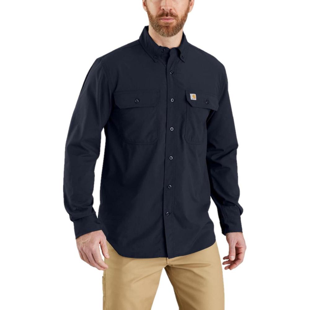 imageCarhartt Mens Force Relaxed Fit Lightweight Long Sleeve ShirtNavy