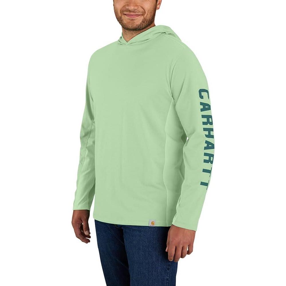 imageCarhartt Mens Force Relaxed Fit Midweight LongSleeve Logo Graphic Hooded TShirtAventurine