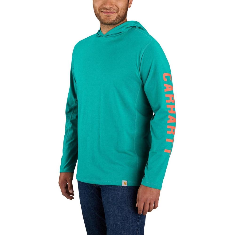 imageCarhartt Mens Force Relaxed Fit Midweight LongSleeve Logo Graphic Hooded TShirtDragonfly