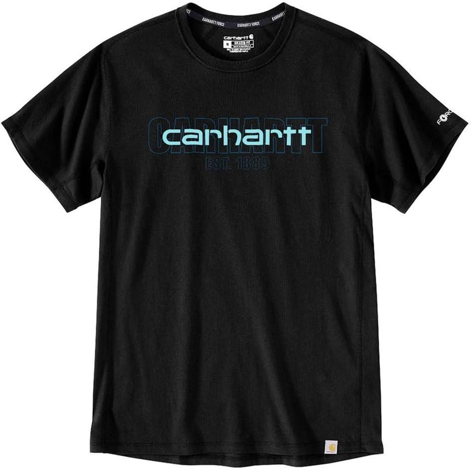 imageCarhartt Mens Force Relaxed Fit Midweight ShortSleeve Logo Graphic TShirtBlack