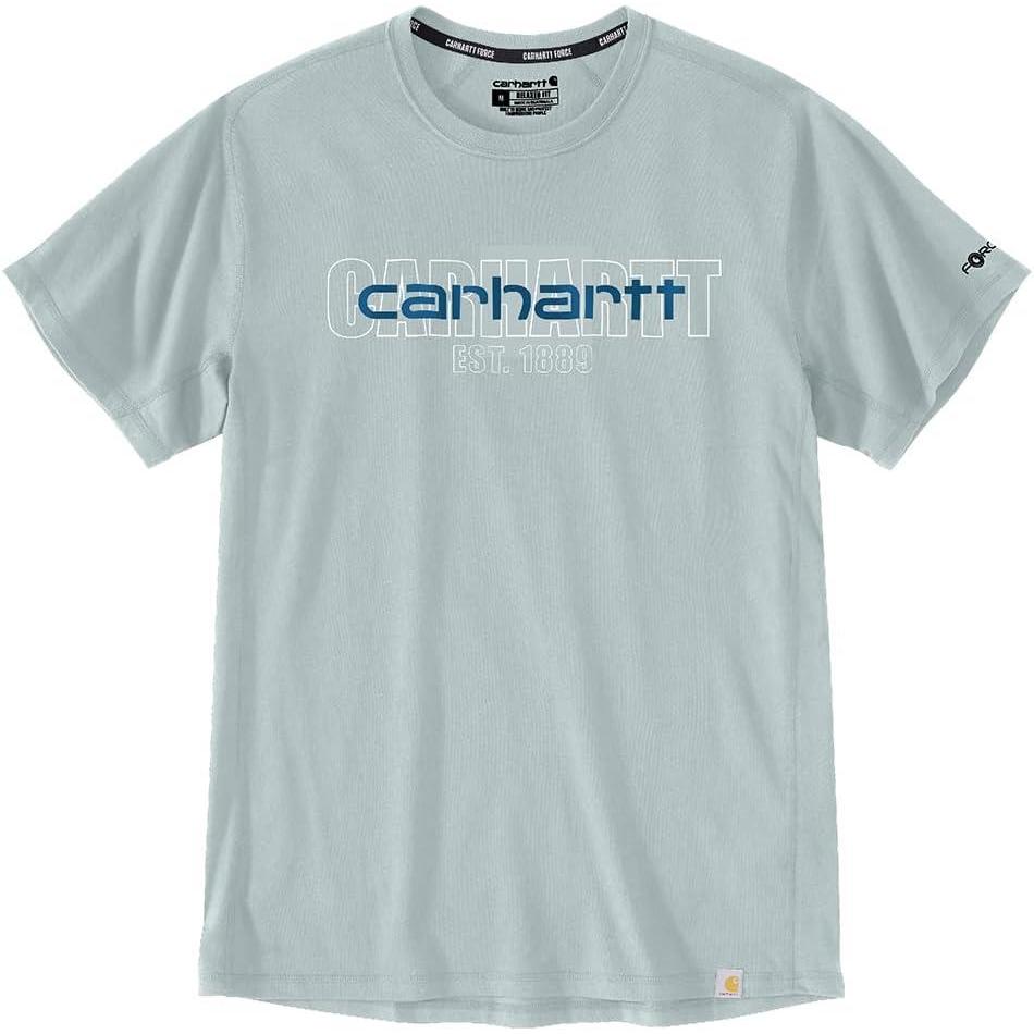 imageCarhartt Mens Force Relaxed Fit Midweight ShortSleeve Logo Graphic TShirtDew Drop