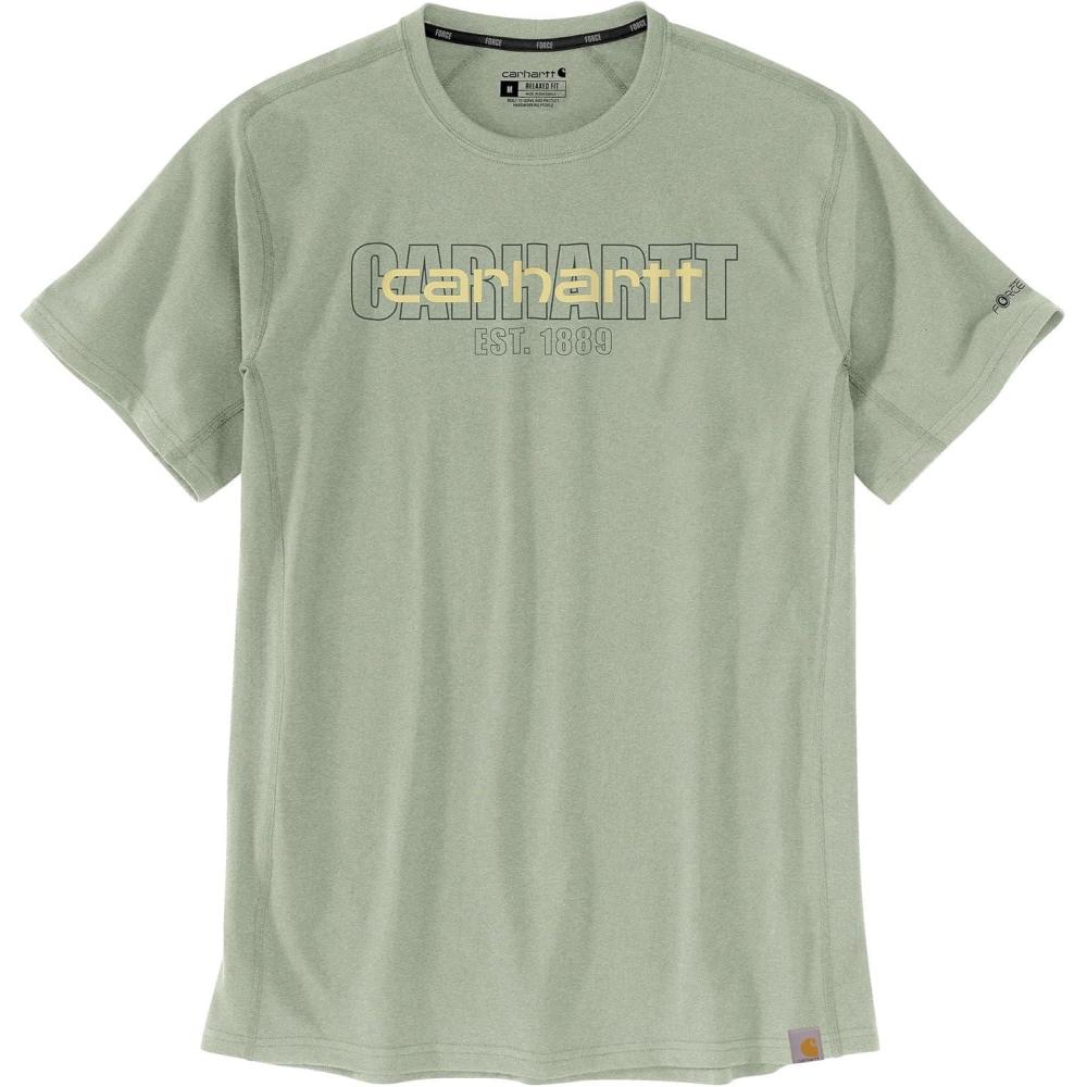 imageCarhartt Mens Force Relaxed Fit Midweight ShortSleeve Logo Graphic TShirtSage