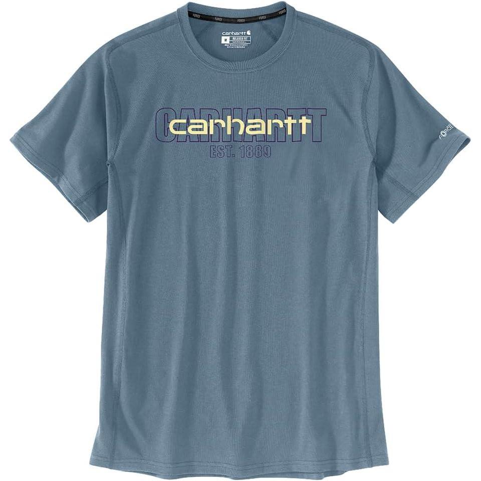 imageCarhartt Mens Force Relaxed Fit Midweight ShortSleeve Logo Graphic TShirtThundercloud