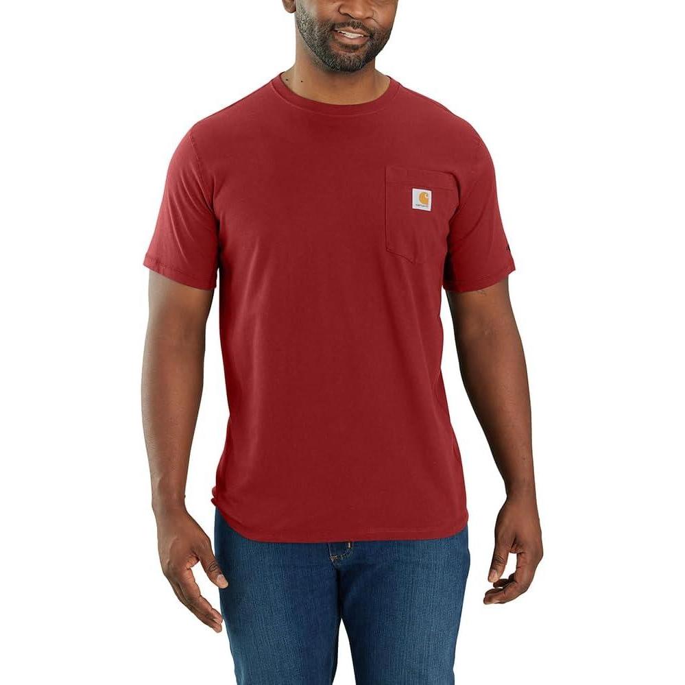 imageCarhartt Mens Force Relaxed Fit Midweight ShortSleeve Pocket TShirtCrabapple