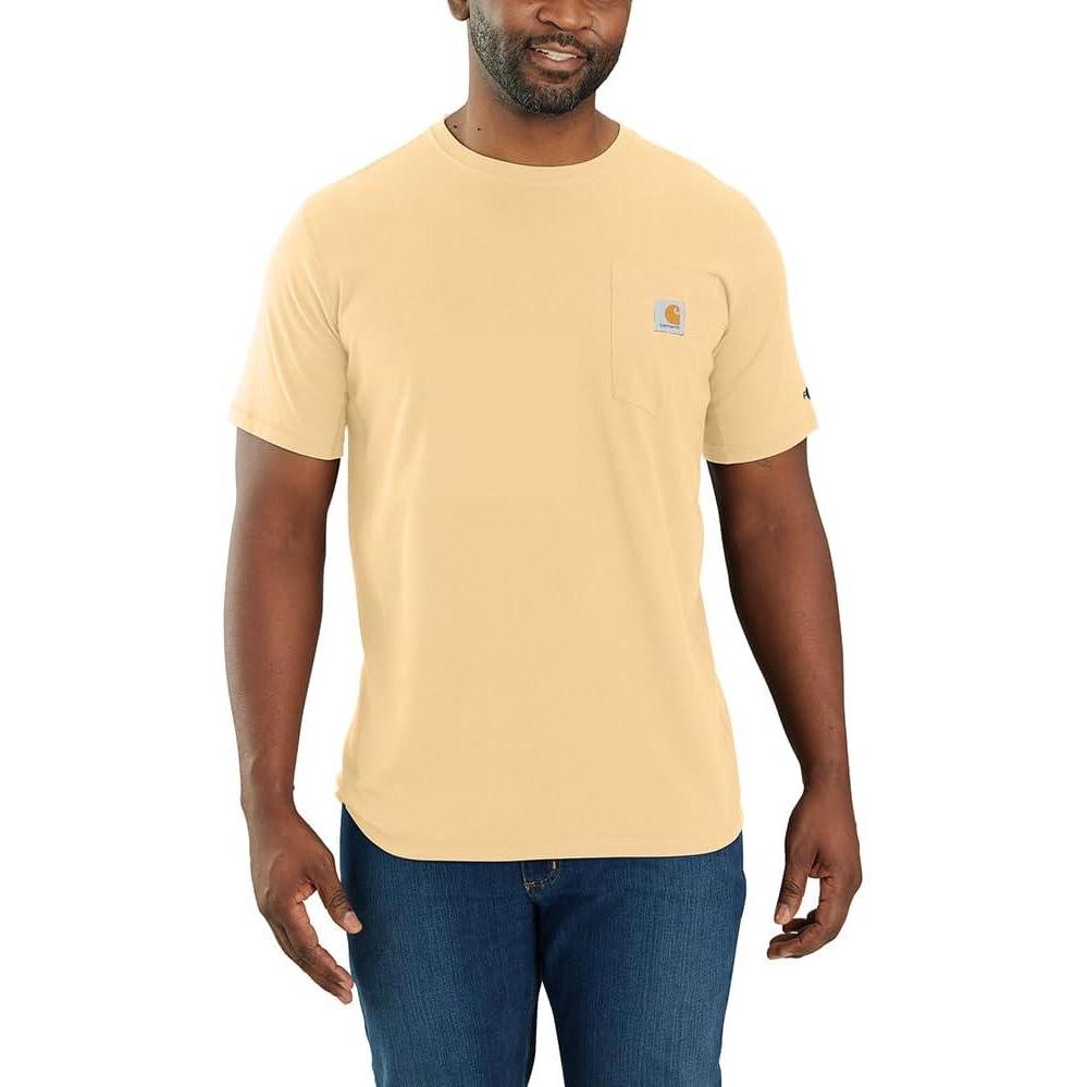imageCarhartt Mens Force Relaxed Fit Midweight ShortSleeve Pocket TShirtGolden Mist